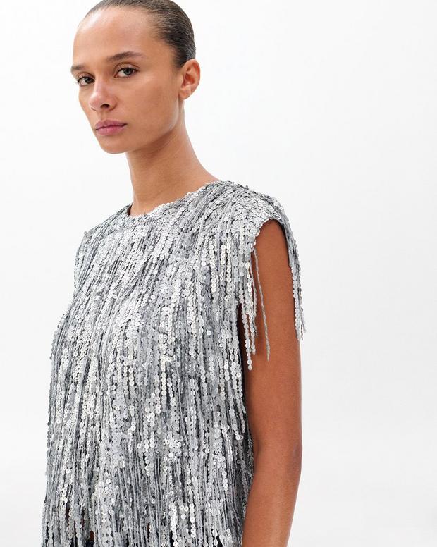 Rag & Bone Billie Sequined Tassel Top