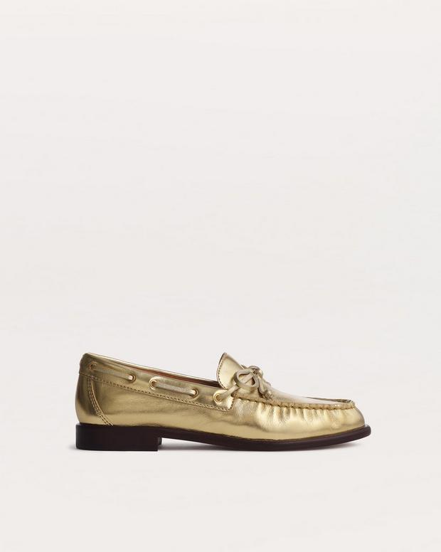rag & bone Carter Metallic Leather Boat Shoes