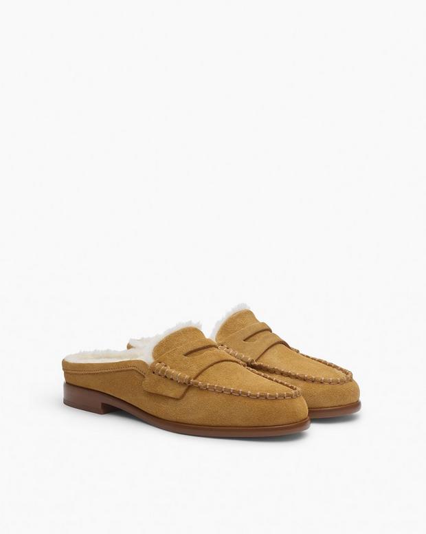 Rag & Bone Carter Suede Shearling Mules