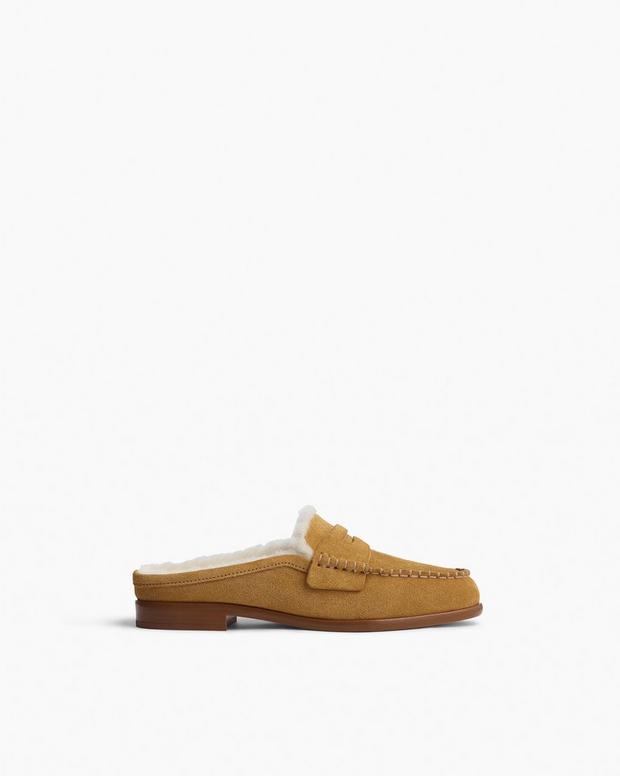 rag & bone Carter Suede Shearling Mules