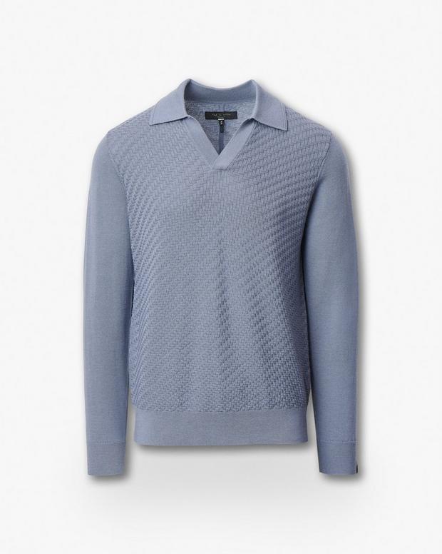 Rag & Bone Charles Johnny Collar Wool Polo