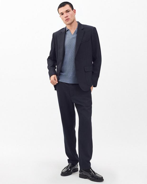 Rag & Bone Charles Johnny Collar Wool Polo