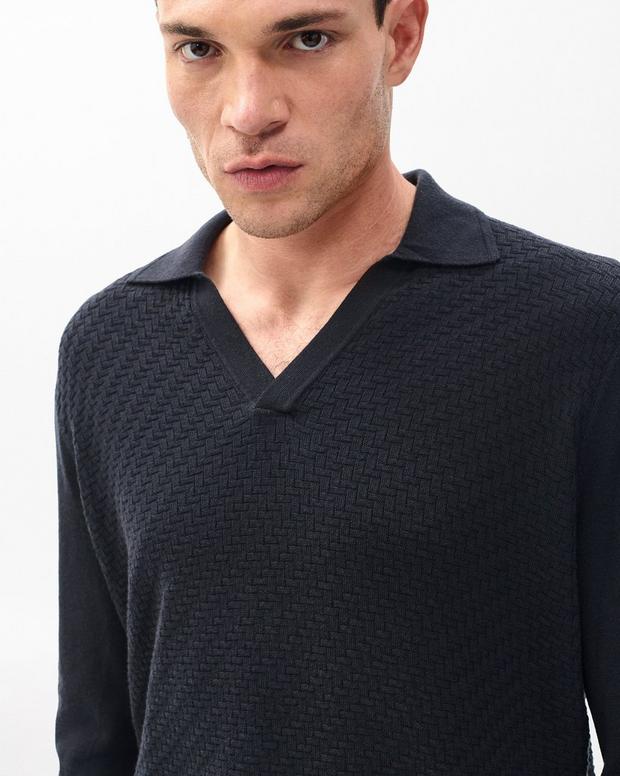Rag & Bone Charles Johnny Collar Wool Polo