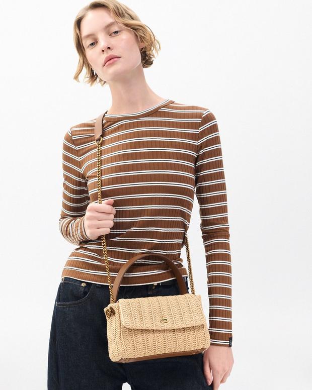 Rag & Bone Chelsea Small Straw Flap Bag