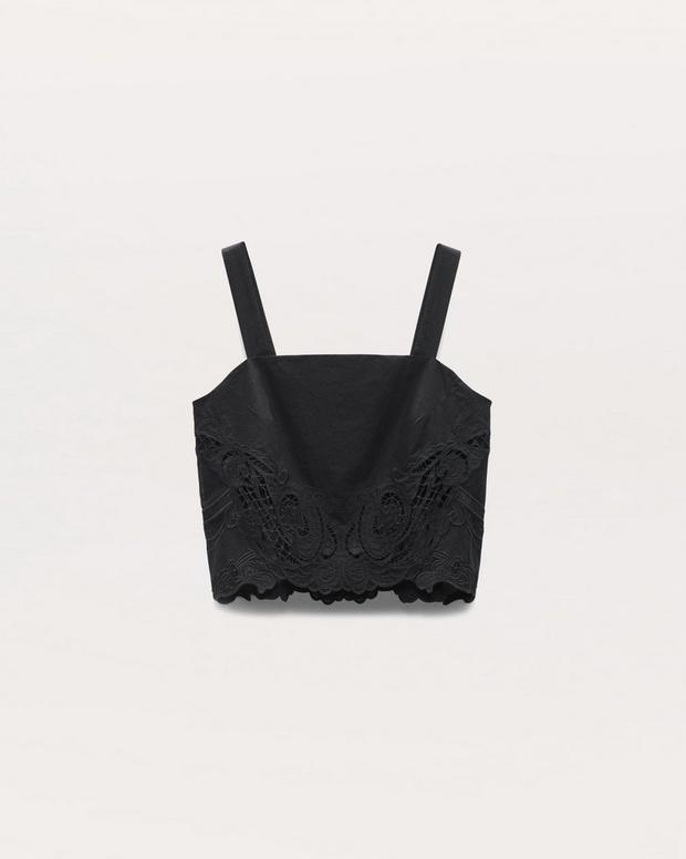 Rag & Bone Clem Lace-Trim Poplin Tank Top