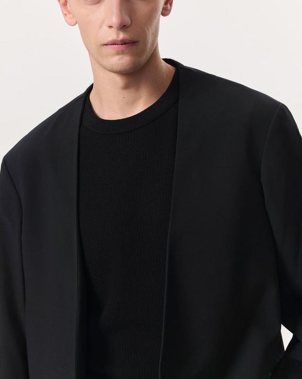 Rag & Bone Collarless Wool-Blend Ripstop Blazer