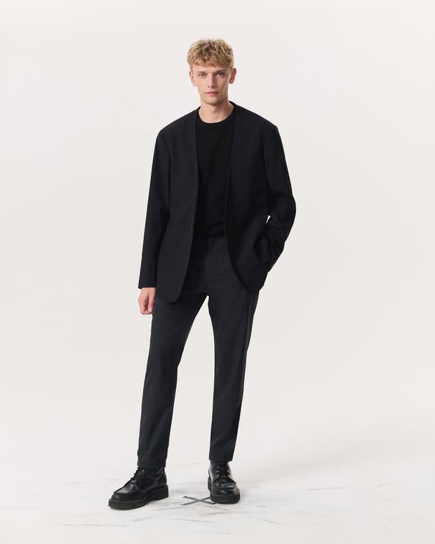 Rag & Bone Collarless Wool-Blend Ripstop Blazer