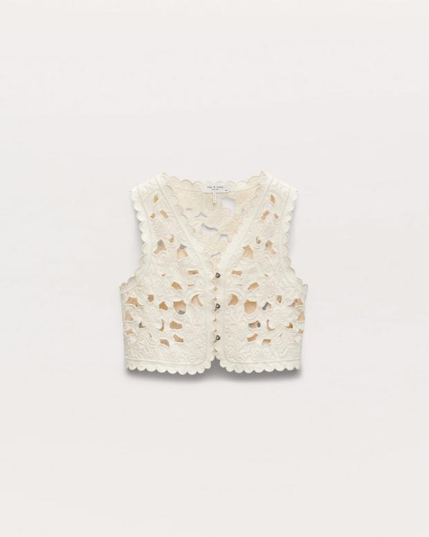 Rag & Bone Coralie Cutout Denim Vest