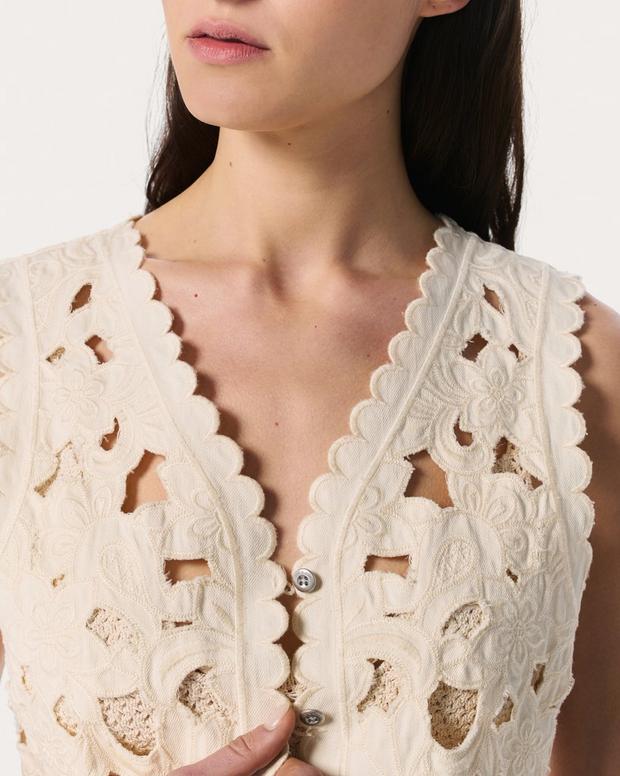 Rag & Bone Coralie Cutout Denim Vest