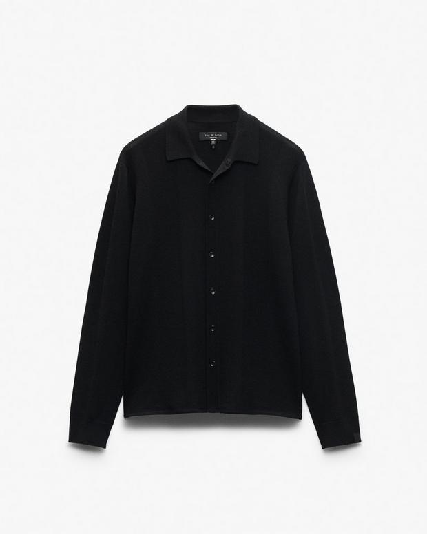 Rag & Bone Crawford Wool-Cashmere Knit Shirt