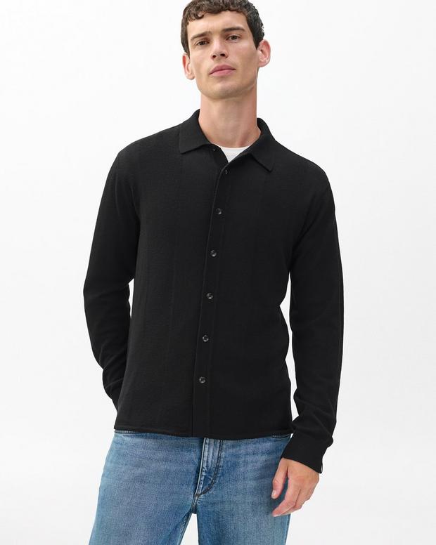 Rag & Bone Crawford Wool-Cashmere Knit Shirt