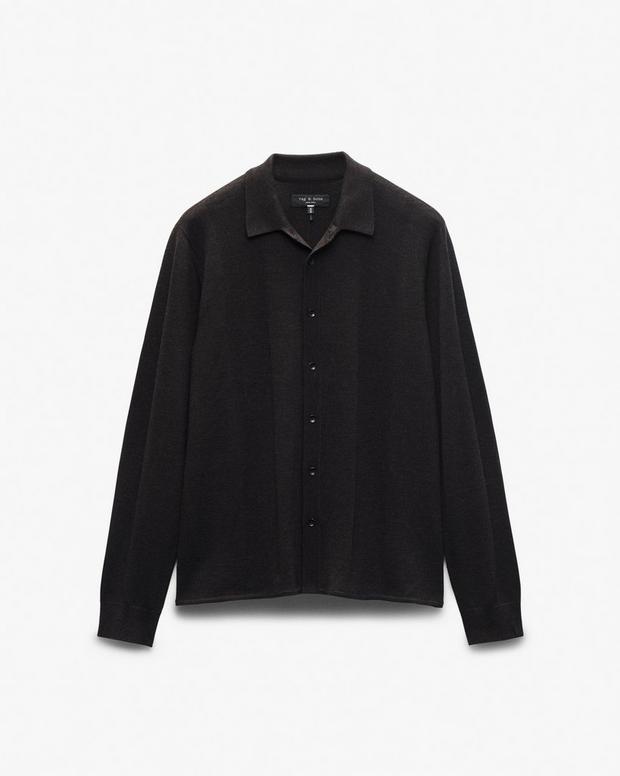 Rag & Bone Crawford Wool-Cashmere Knit Shirt
