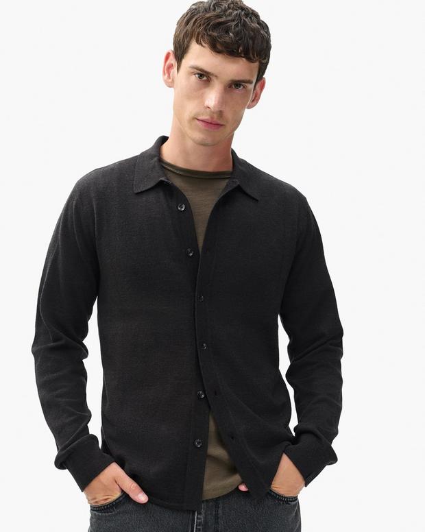 Rag & Bone Crawford Wool-Cashmere Knit Shirt