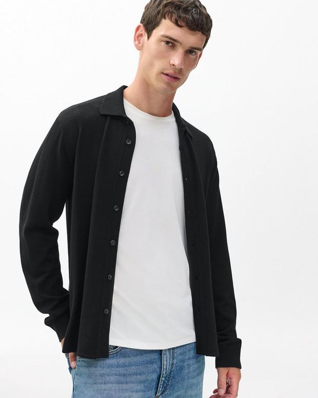rag & bone Crawford Wool-Cashmere Knit Shirt