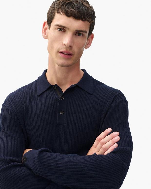Rag & Bone Crawford Wool-Cashmere Polo Sweater