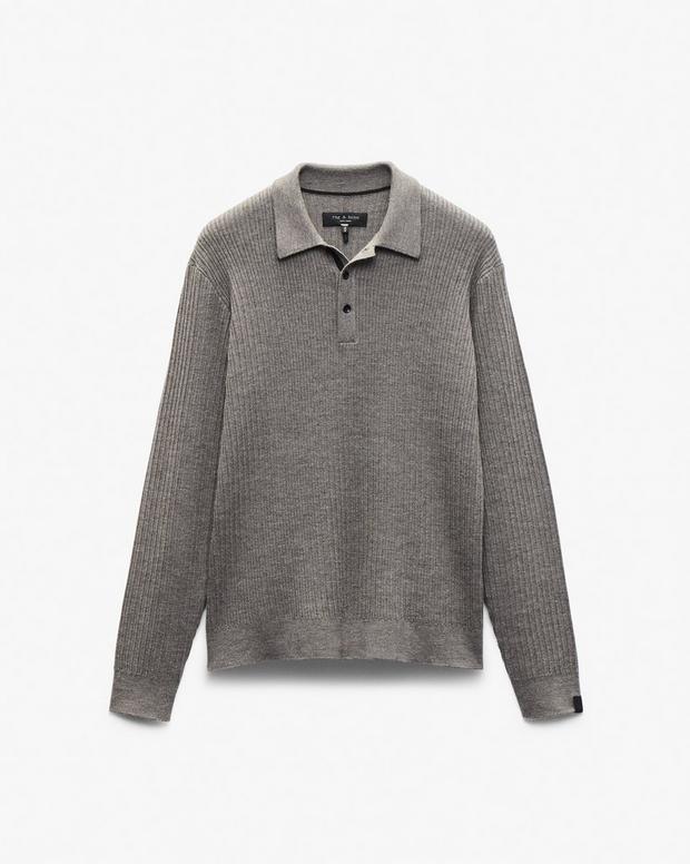 Rag & Bone Crawford Wool-Cashmere Polo Sweater