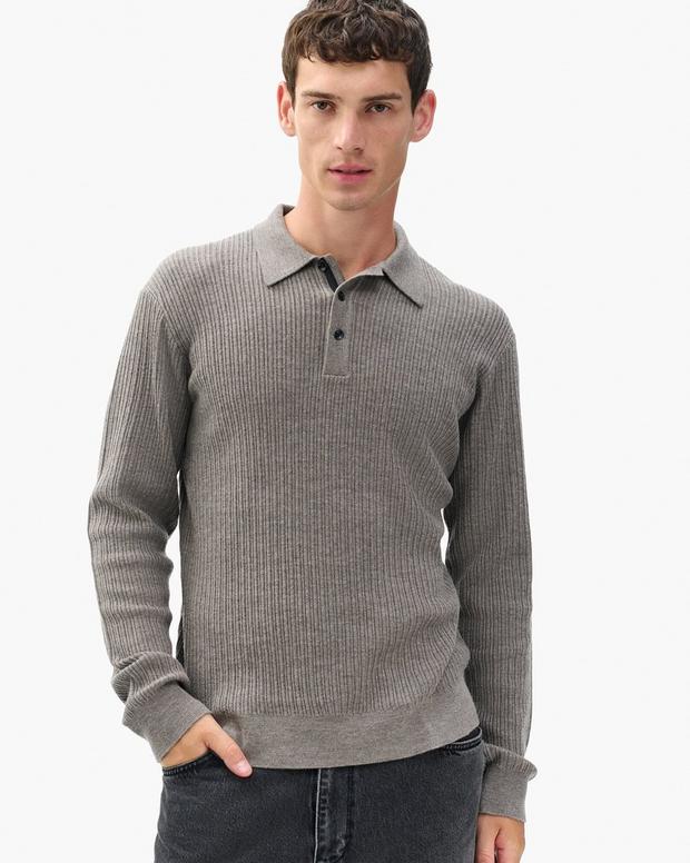 Rag & Bone Crawford Wool-Cashmere Polo Sweater