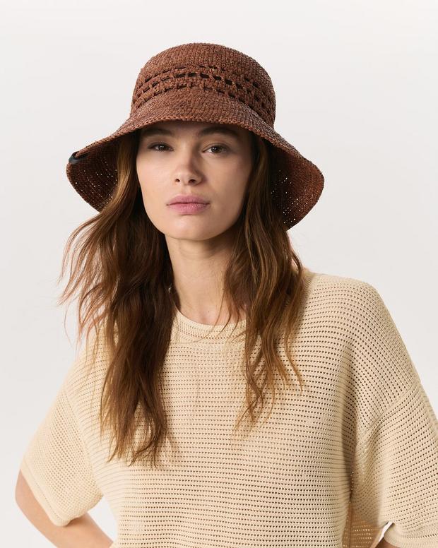 Rag & Bone Daisie Rollable Raffia Bucket Hat