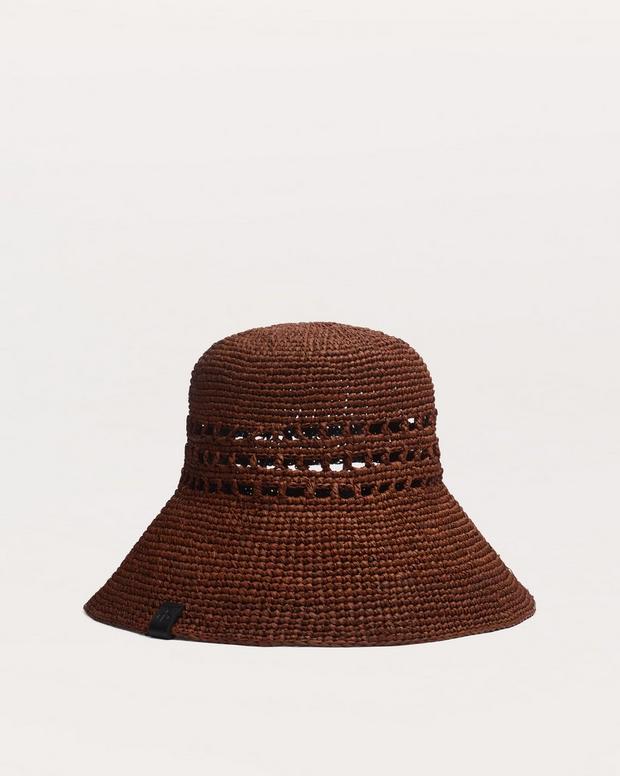rag & bone Daisie Rollable Raffia Bucket Hat