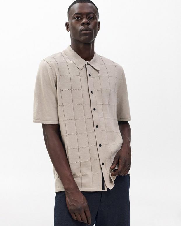 rag & bone Dalton Windowpane Knit Shirt