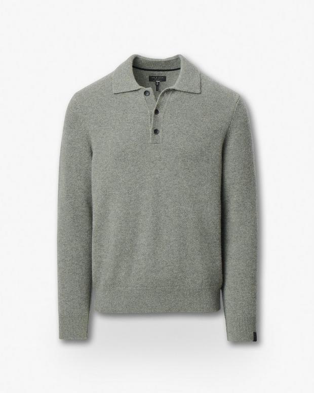 Rag & Bone Declan Cashmere Polo Sweater