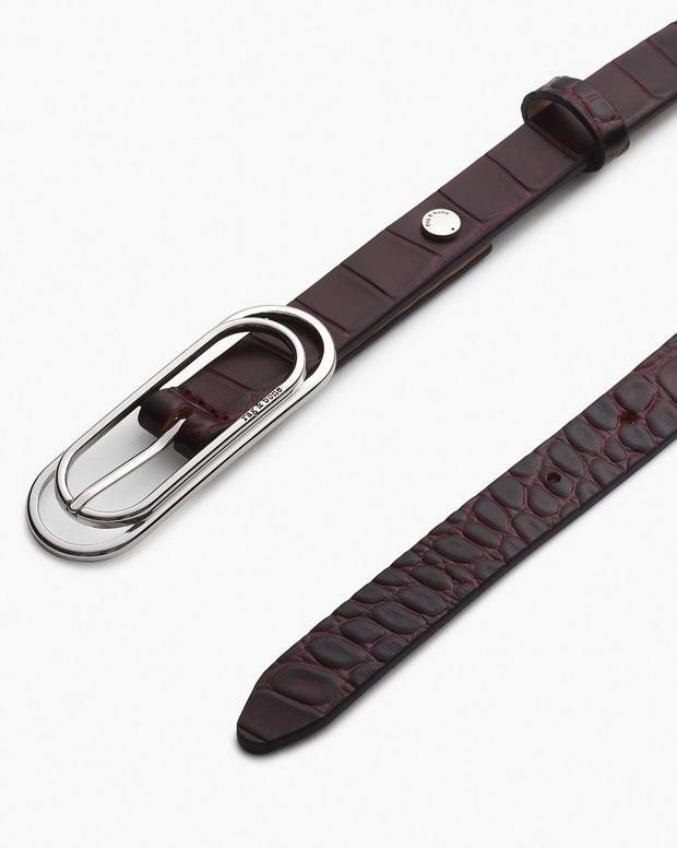 Rag & Bone Duo Rounded Rebound Embossed Leather Belt