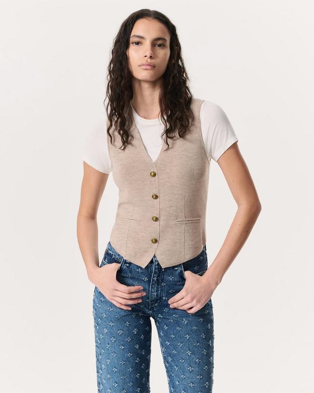 Rag & Bone Ella Merino Wool-Blend Sweater Vest