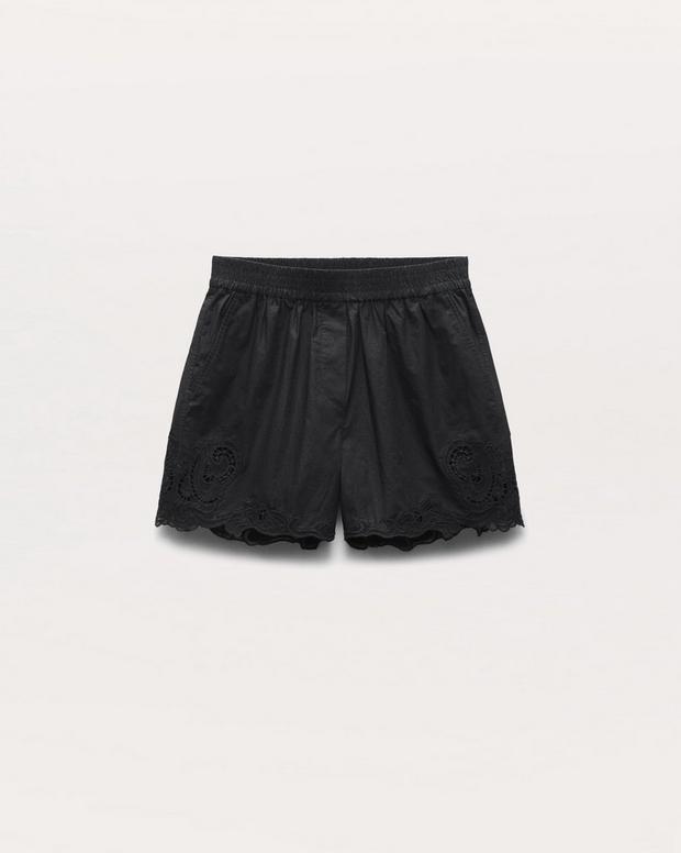 Rag & Bone Emma Lace-Trim Poplin Shorts