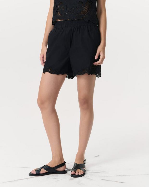 Rag & Bone Emma Lace-Trim Poplin Shorts