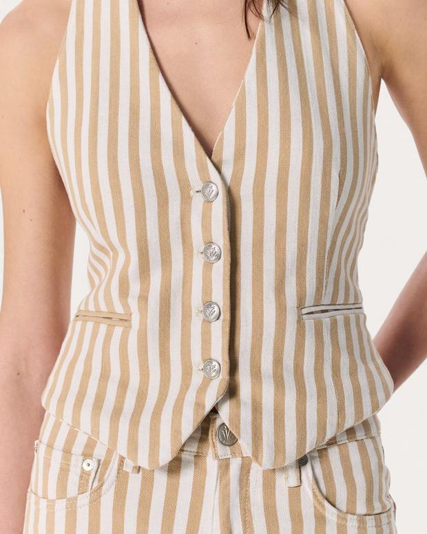 Rag & Bone Ethel Striped Denim Vest