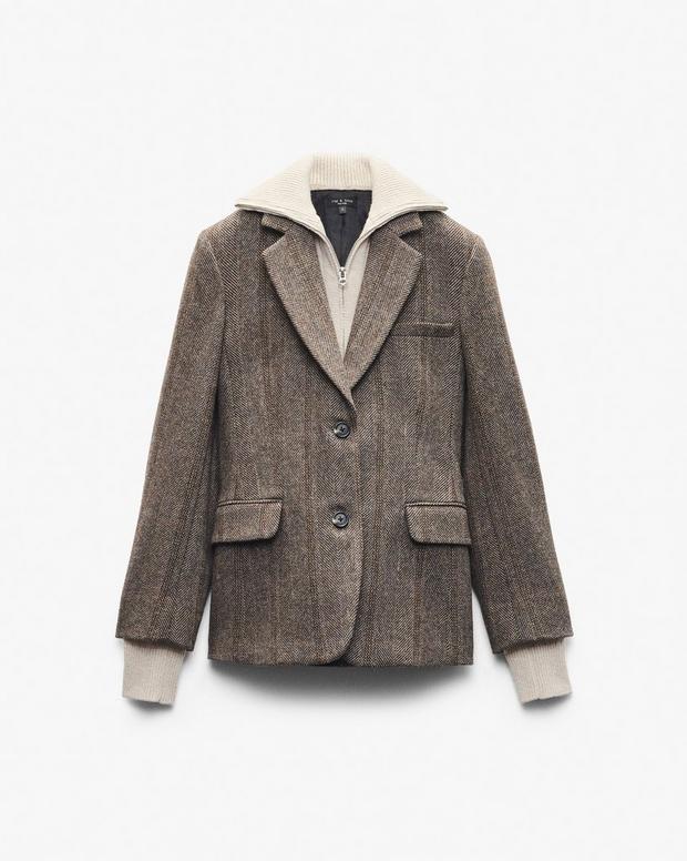 Rag & Bone Frank Mixed-Media Plaid Blazer