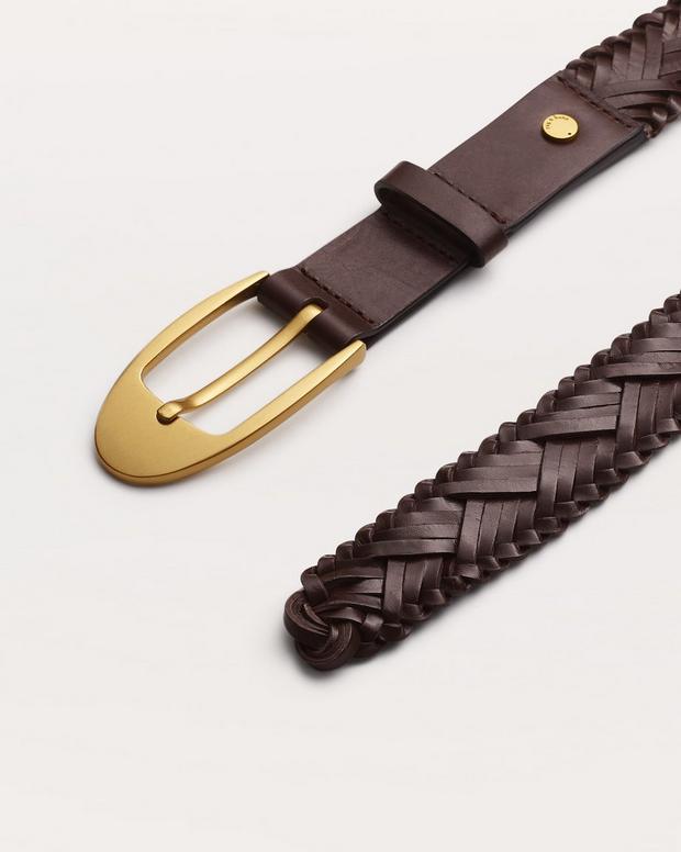 Rag & Bone Gemma Woven Leather Belt