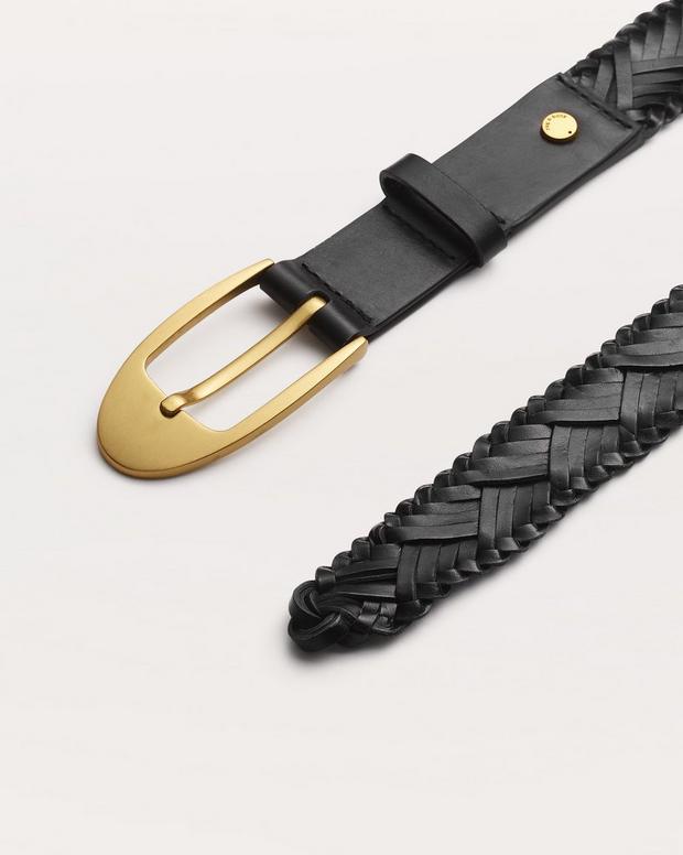 Rag & Bone Gemma Woven Leather Belt