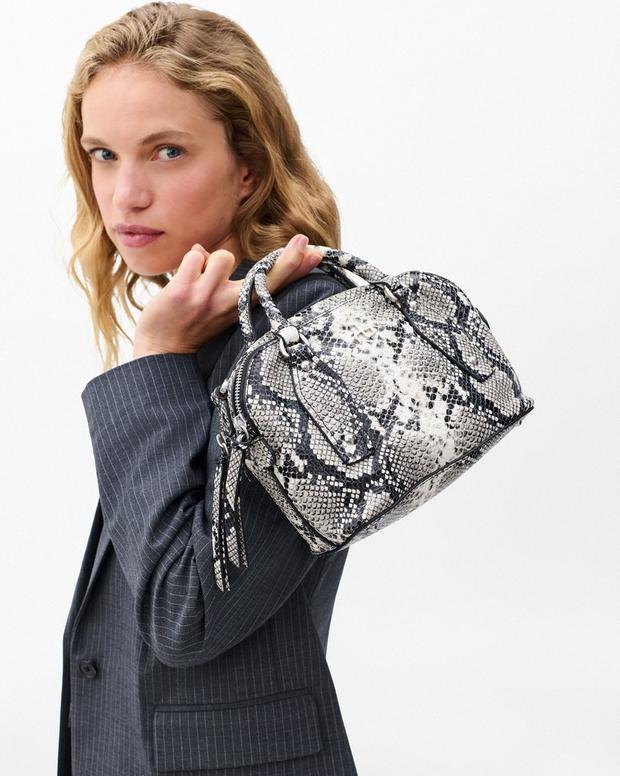 rag & bone Gramercy Small Snakeskin Leather Satchel