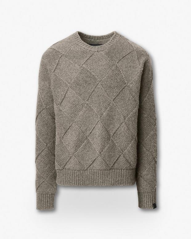 Rag & Bone Hand-Knit Entrelac Wool Sweater