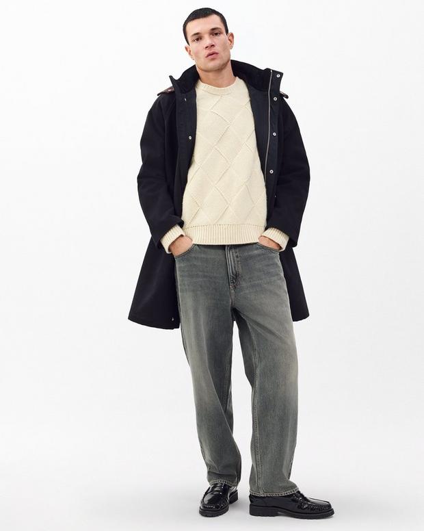 Rag & Bone Hand-Knit Entrelac Wool Sweater