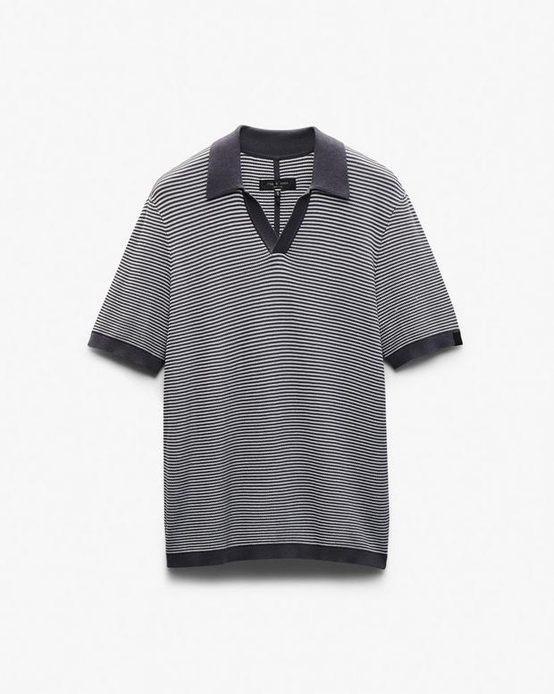 Rag & Bone Harvey Knit Johnny Collar Polo