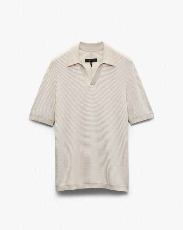 Rag & Bone Harvey Knit Johnny Collar Polo