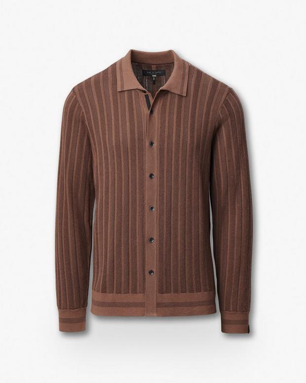 Rag & Bone Harvey Ribbed Knit Shirt