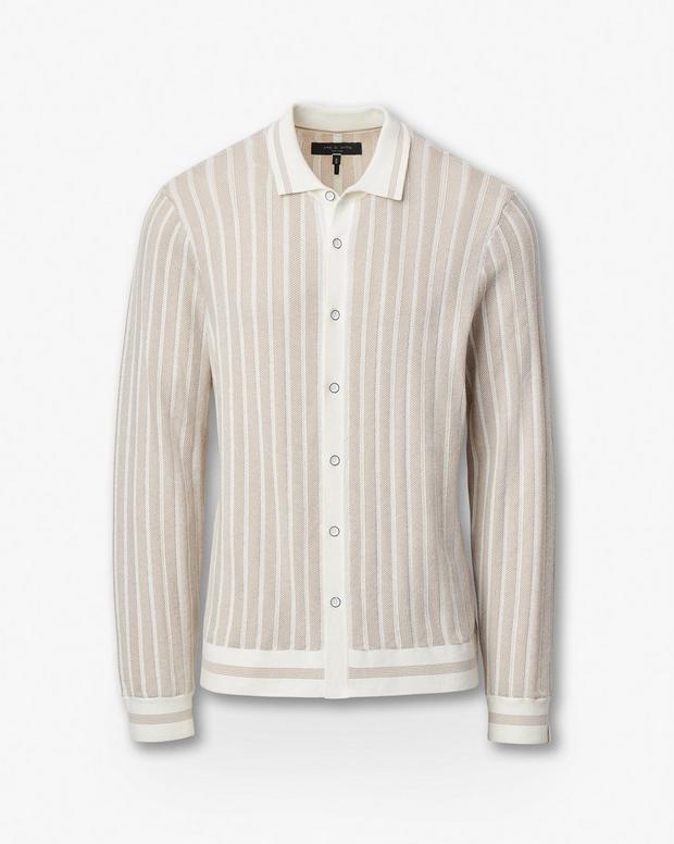 Rag & Bone Harvey Ribbed Knit Shirt