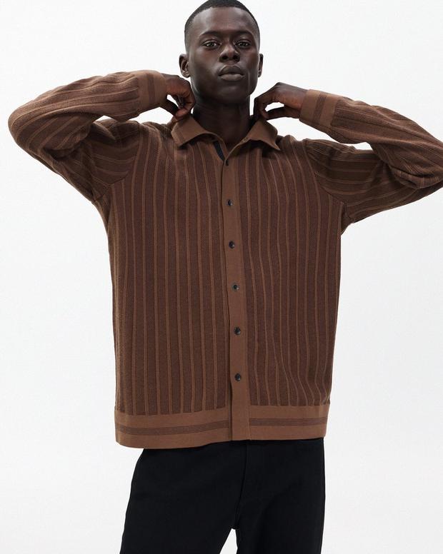 rag & bone Harvey Ribbed Knit Shirt