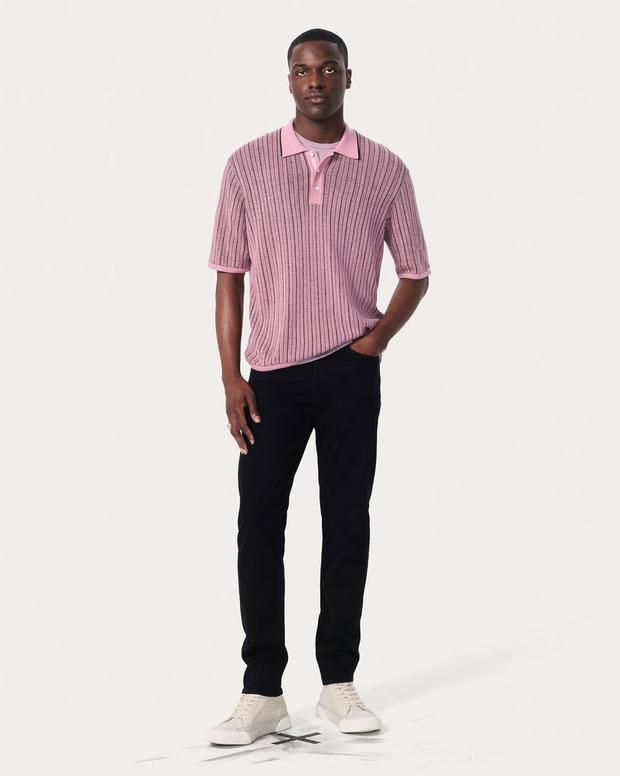 Rag & Bone Harvey Striped Knit Polo Shirt
