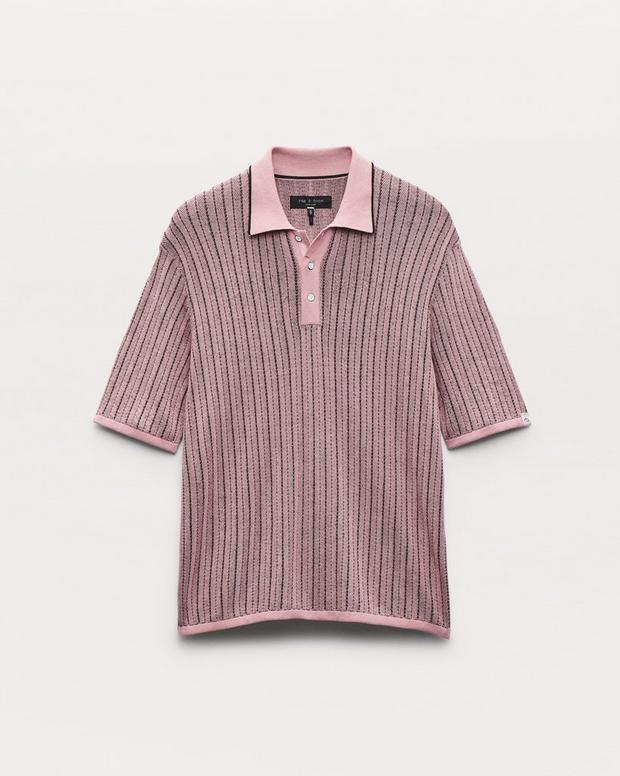 rag & bone Harvey Striped Knit Polo Shirt