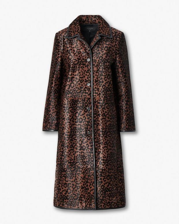 Rag & Bone Isa Leopard-Print Calf Hair Coat