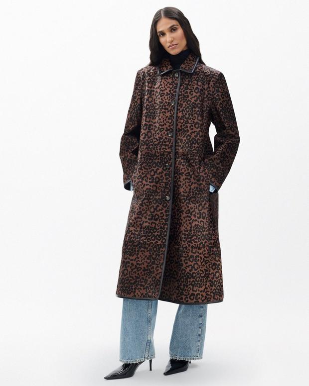 Rag & Bone Isa Leopard-Print Calf Hair Coat