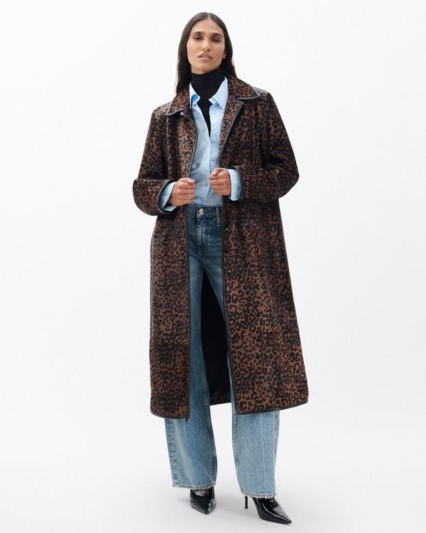 rag & bone Isa Leopard-Print Calf Hair Coat