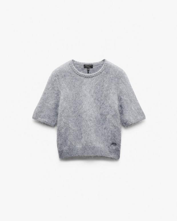 Rag & Bone Jada Brushed Short-Sleeve Crewneck