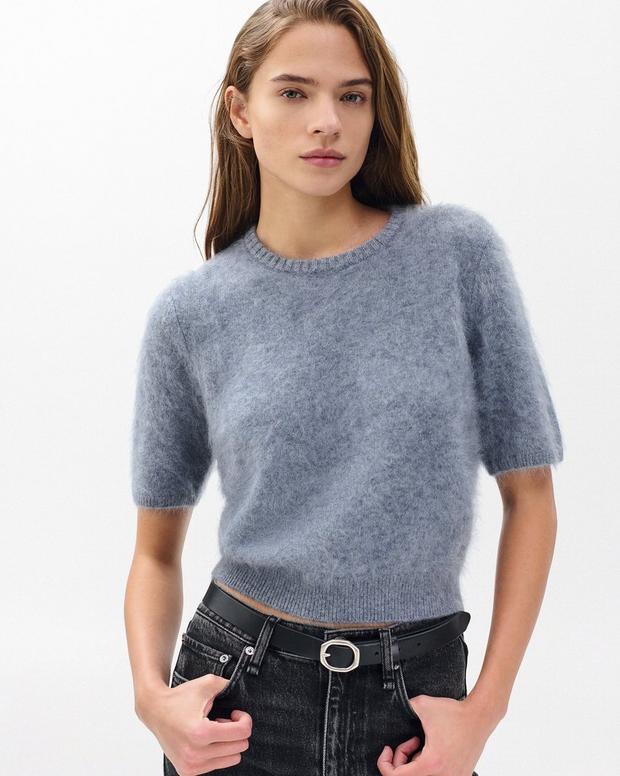 rag & bone Jada Brushed Short-Sleeve Crewneck