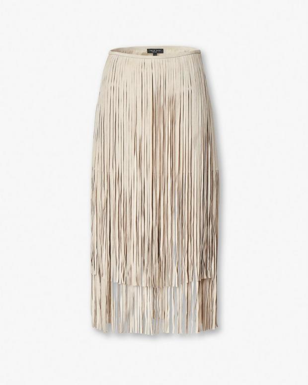 Rag & Bone Jasmine Fringed Suede Skirt