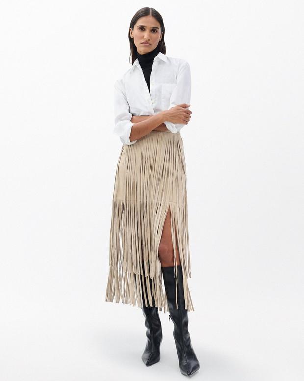 Rag & Bone Jasmine Fringed Suede Skirt